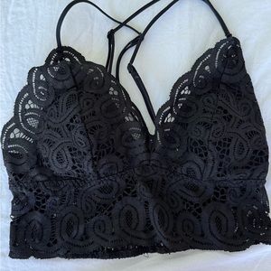 Pink Black Lace Bralette